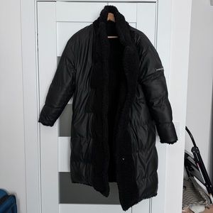 Maniere De Voir Reversible Black Puffer Coat Size Small